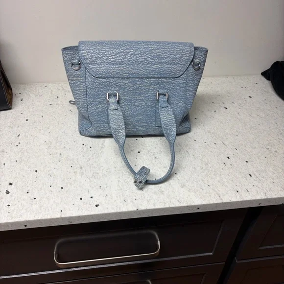 3.1 Phillip Lim medium Pashli Textured Light Blue Satchel - Picture 6 of 10